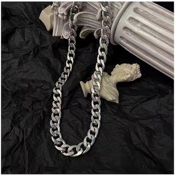 Titanium Steel Nk Cuban Necklace Unisex Trendy Street Hip-Hop Style Sweatshirt Sweater Chain Jewelry Accessories-image