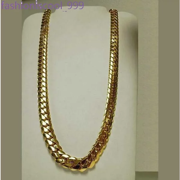 Designer Jewelry Classic 14K Gold Miami Mens Cuban Curb Chain Ring Necklace Fashion Minimalist Style Christmas Day Gift-image