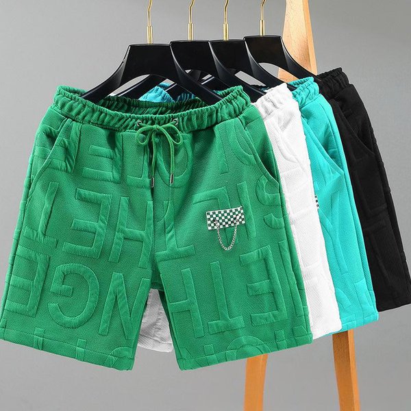 Men's Clothing Trendy Thin Casual Shorts Letter Printed Loose Quick Drying Breathable Shorts-image