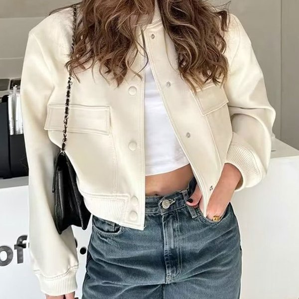 Women's Clothing Unisex Stand-Collar Utility Jacket – Oversized Multi-Pocket Polyester Coat (S-3XL, 9 Colors)