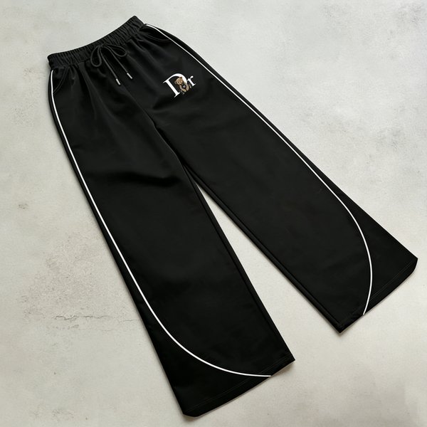 Women's Printed Wide-Leg Pants - Trendy Streetwear Style With Artistic Patterns-1