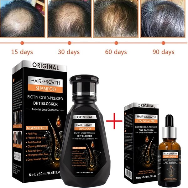 Hair Growth Essential Oil Biotin Cold-Pressed DHT Blocker And Hair Growth Shampoo Anti-Hair Loss Conditioner Hair Loss Care-image