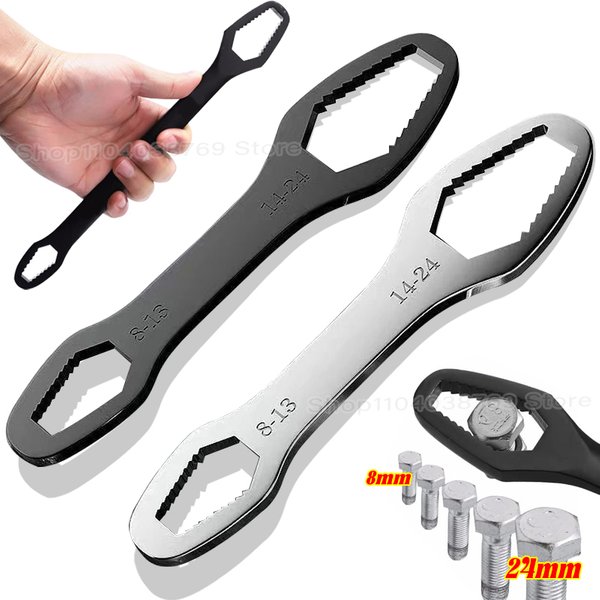8-24mm Double End Universal Wrench Multifunctional , Self-Tightening Wrench Repair Tools Double Ended Wrench