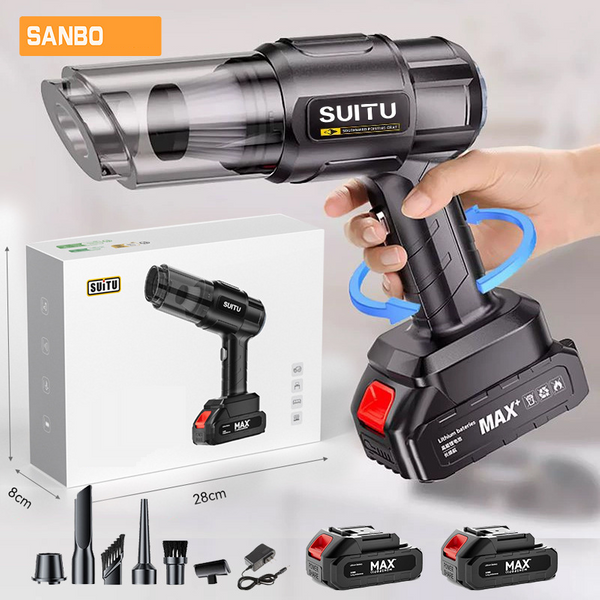 Vacuum Cleaner Suitu Car Vacuum Cleaner Handheld Small Super Powerful Wireless Charging Household Suction And Blowing Dual Purpose Car-image