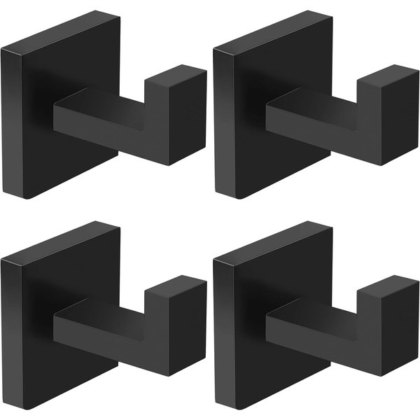 4-Pack Towel Rack - Stainless Steel | Bathroom/Wall Mount | Heavy Duty Hooks | EU-image