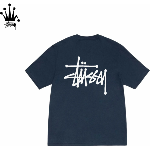 Stussy Round Neck Pullover Comfortable Pure Cotton Ribbed Letter Short Sleeved American Retro T-Shirt For Both Men And Women-image
