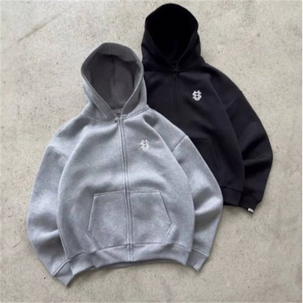Spring Autumn 2025 Fashion Zip-Up Hoodies Outerwear Women Men's Embroidery Long Sleeve Casual Loose Zipper Hooded Sweatshirts
