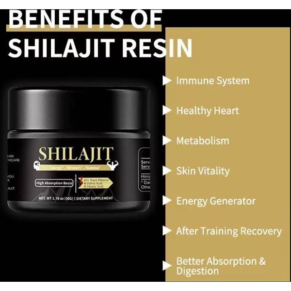 50g Pure Himalayan Shilajit Soft Resin Dietary Supplement