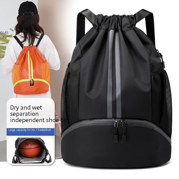 Drawstring Backpack - Waterproof & Dry/Wet Separate Compartment, Lightweight Outdoor Sports Bag For Hiking, Gym & Travel-image