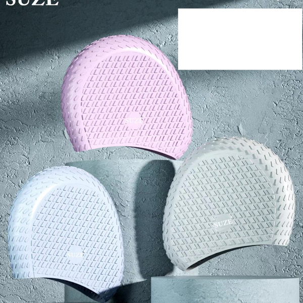 Silicone swim cap Waterproof ear protection swim cap Large long hair drop cap for men and women a solid color cap