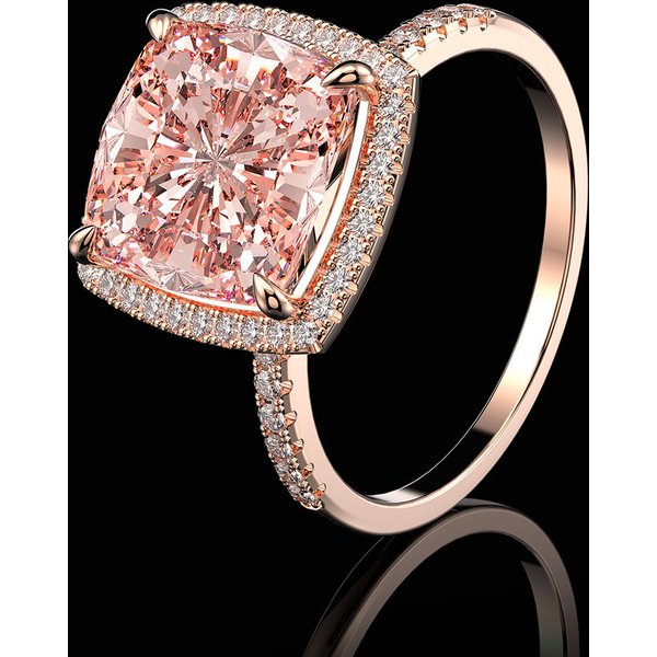 Women's Ring Fashion Rose Gold High Carbon Square Zircon Light Luxury High End Ring-image