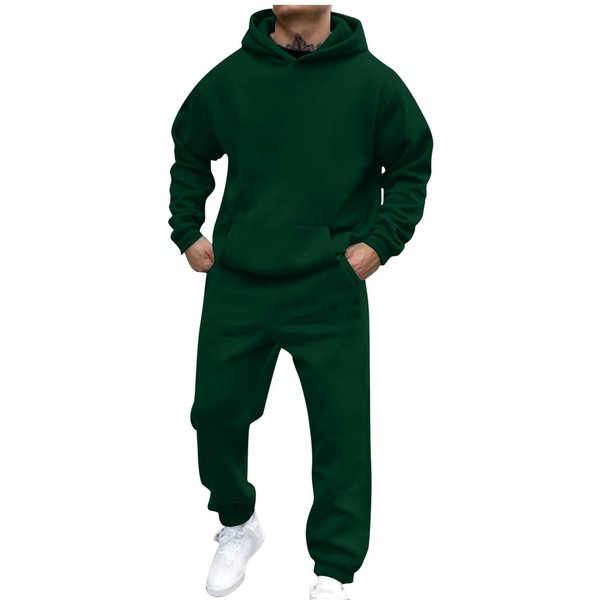 "Men's & Women's Fleece Hoodie And Jogger Set - Soft Pullover Sweatshirt With Comfortable Lounge Pants, Casual Streetwear Outfit For Fall-image