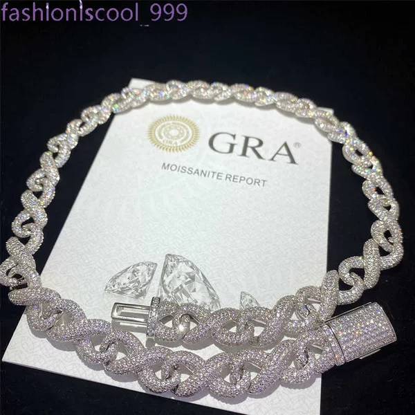 Full Iced Out Classic Box Clasp Moissanite Cuban K Fine Hip Hop Men Jewelry Cuban Necklace Bg Dia Chain-image