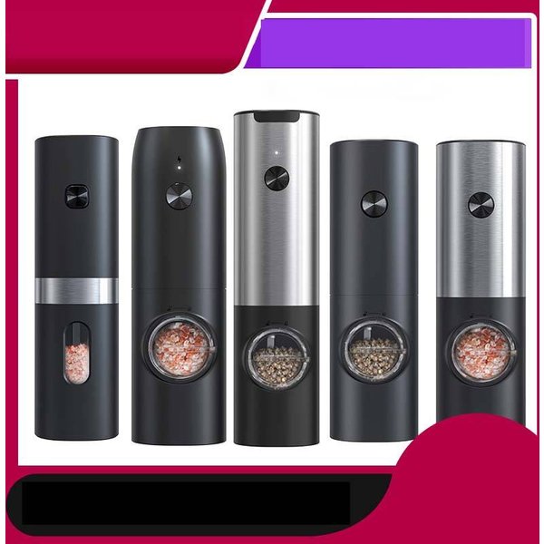 Smart Automatic Rose Salt Grinder Electric Black Pepper Mill With Large Capacity Spice Dispenser