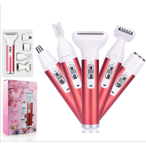 5-in-1 multifunctional women's shaver hair removal instrument electric eyebrow trimmer armpit hair private shaver