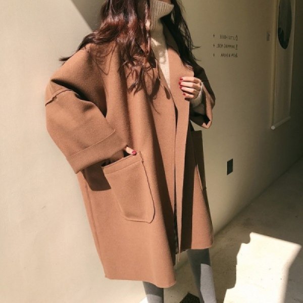 Women's Clothing Autumn And Winter Temperament Commuting Woolen Front And Back Plaid Thickened Korean Style Suit Collar British Style Jacket-image