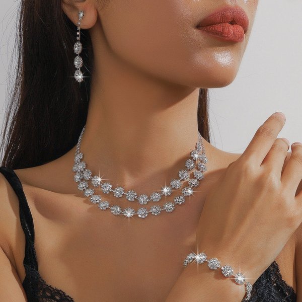 Bridal Jewelry Necklace Earrings Jewelry Bracelet Banquet Dress Necklace Fashionable And Versatile Temperament Accessories-image
