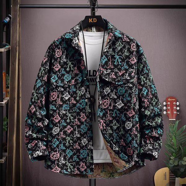Youthful Versatile Full Print Jacket, Cool Trendy Brand Casual Versatile Jacket, Shirt, Men's Top-image