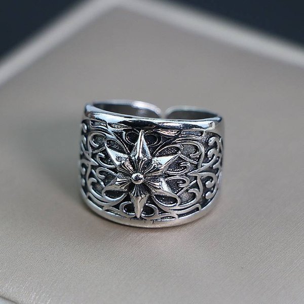 Unisex Retro Fishbone Ring Niche Hip Hop Ring Domineering Punk Classic Style-image