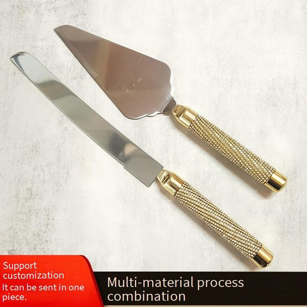 Flatware Diamond Cake Knife Set Wedding Birthday Cake Knife Baking Tool Gift Souvenir