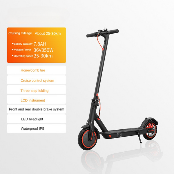 HS-04 36V 7.8Ah Electric Scooter 8.5" Tires Up To 19 Miles Range 350W Motor 16 Mph Portable Folding Commuting Electric Scooter For Adults-image