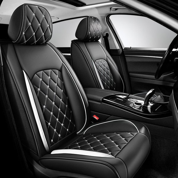 New Crown All-inclusive Full Leather Diamond Four Seasons Car Cushion Four Seasons Universal Dog Head Cartoon Car Seat Cover