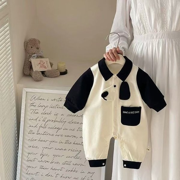 106059819@Qq.Com 2026 Spring And New Baby Clothes Cute Cartoon 0-2 Year Old Boy Long Sleeve Romper Autumn Crawling Outfit-image