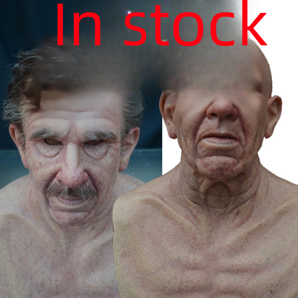 Halloween Independent Station New Old Man Head Mask Old Man Granny Headgear Holiday Dress Cos Funny Props