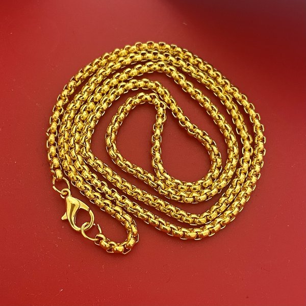 New Hip-Hop Style Box Simple And Elegant Large Gold Chain Necklace For Men Cross-Border Hot-Selling Wholesale From-image