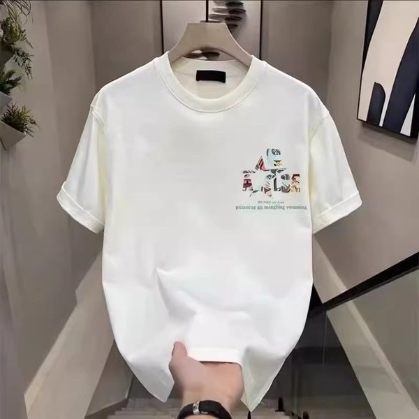 Men's Short Sleeved T-Shirt With Summer Base, Round Neck Versatile Casual Ins T-Shirt, Oversized T-Shirt Trend-image