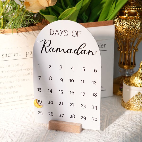 Home Decor 3D Acrylic Countdown Display Tabletop Decoration, White Mirror Surface Ornament-image