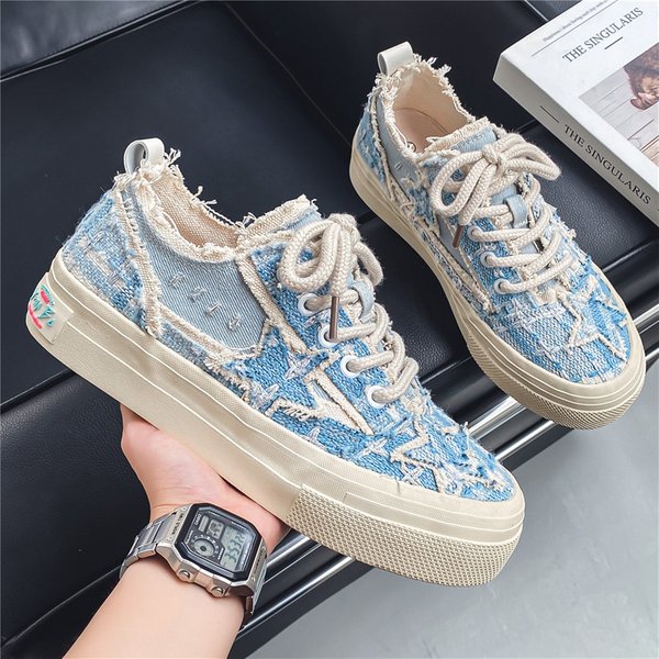 A Generation Of Men's Shoes Retro Old-fashioned Star Thick-soled Sneakers Internet Celebrity Hot Style Men's Casual Canvas Shoes Men's