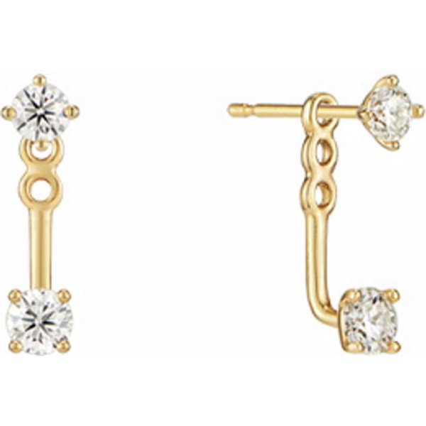 Back Hanging Zircon Earrings Niche Design Temperament Retro Cold Style Earrings Two Wear Ear Jewelry For Women-image