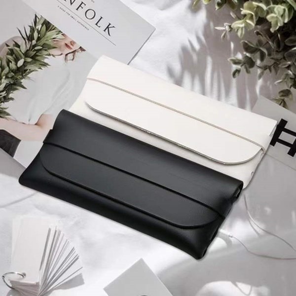 Leather Handmade Glasses Case Durable Portable Card Strap Sunglasses Bag Pvc Leather Glasses Soft Bag Glasses Leather Case-image