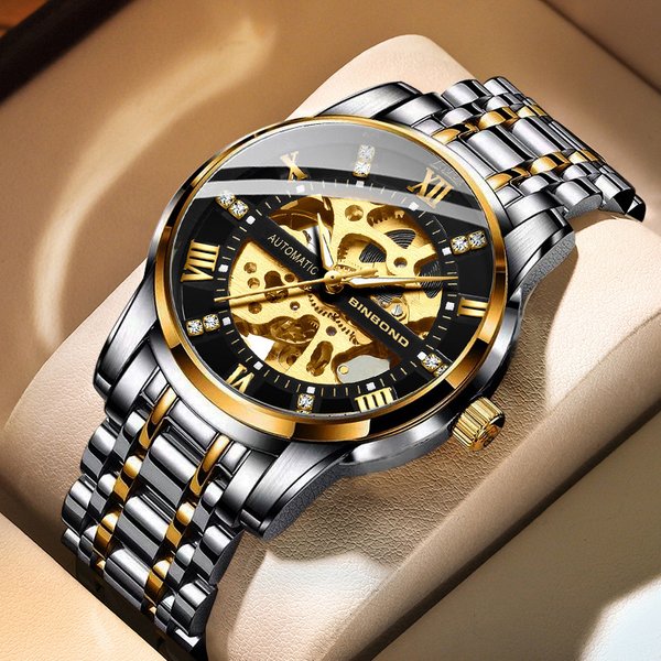 Watch Men's Automatic Mechanical Watch Hollow Glow-In-The-Dark Waterproof Students Simple Fashion Trend Men's Watch-image
