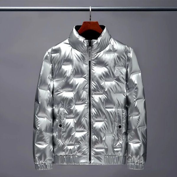 Men's Clothing New Korean Style Stand Up Collar Wash Free Thin White Duck Cotton Winter Men's Jacket Men-image