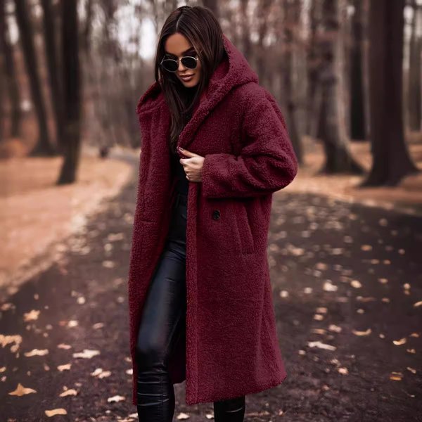 Elegant Long Sleeve Wool Blend Trench Coat For Women - Oversized Fit, Double Breasted, Versatile Colors For Fall & Winter Fashion