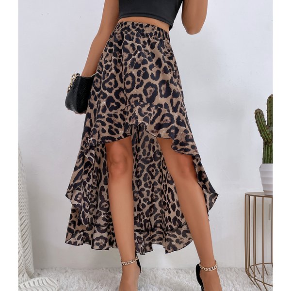 Women's Clothing Ins Casual Trend Irregular Print Skirt A-Line Skirt-image