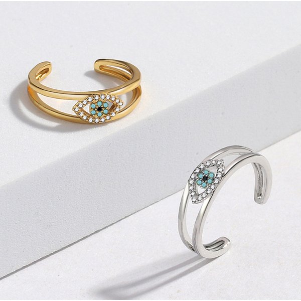 Unisex Jewelry Fashion Ring Copper Plating Real Gold Opening Diamond Two-Color Optional Rings-image