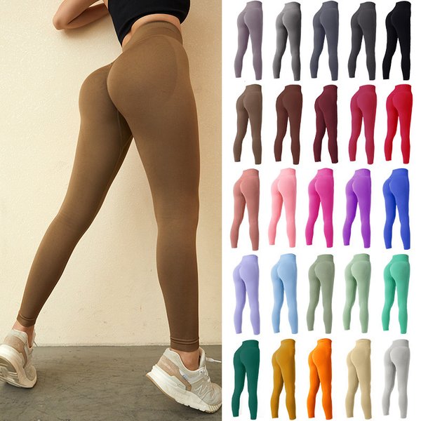 High Quality High-waisted Peach Fitness For Women, Tummy Control Running Sports Pants, Quick-dry Stretchy Yoga Pants With High