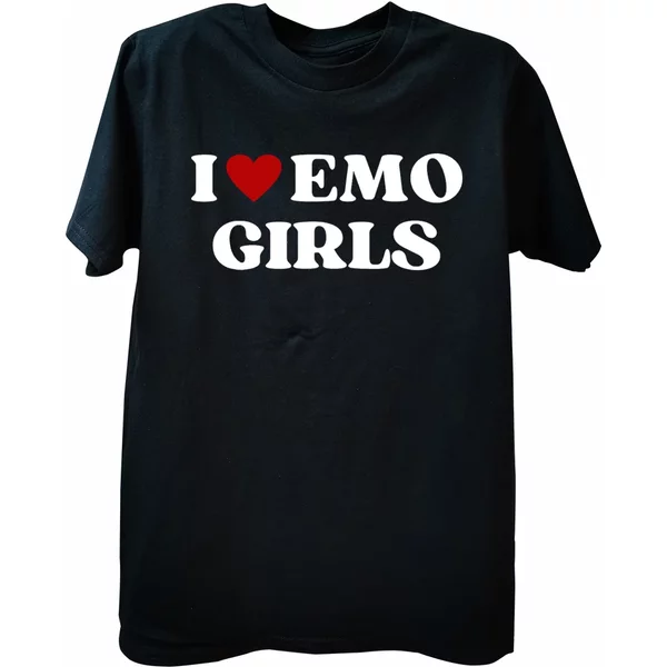 Girls Funny Quote Red Heart T Shirts Hip Hop Streetwear Short Sleeve Birthday Gifts I Love My Emo Gf T-Shirt Men-image