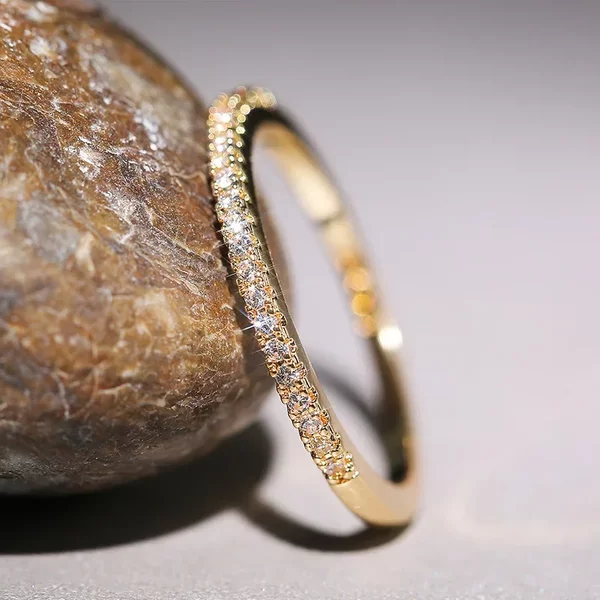 New Minimalist Thin Rings For Women Wedding Brilliant Cubic Zircon High Quality Versatile Female Finger Ring Party-image