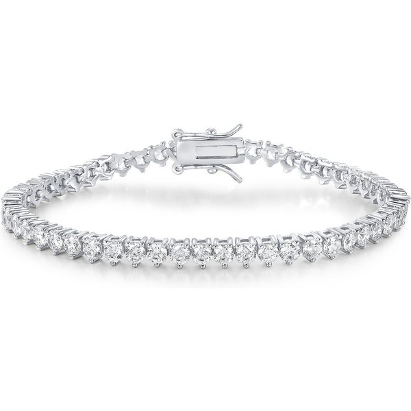 Women's Jewelry Tennis Bracelet With Zirconia Stones, 3-Prong Setting In 3mm & 4mm, Elegant White Gold & Gold Plated, Minimalist Design