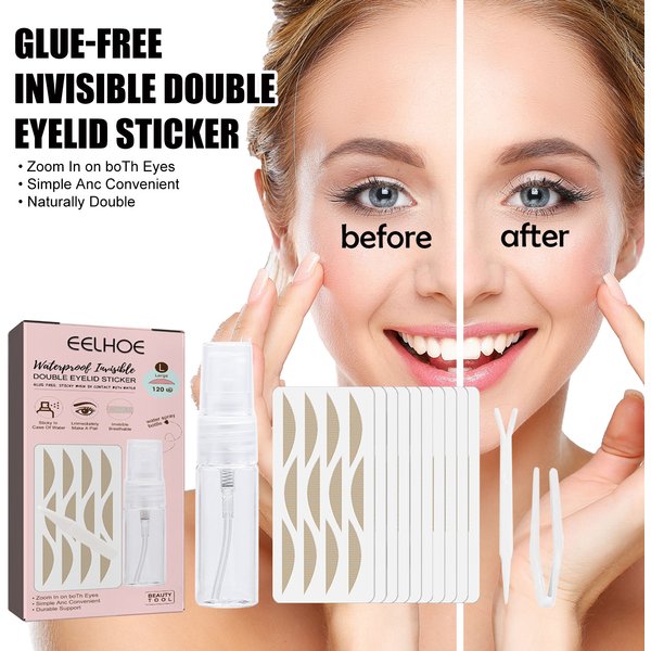 EELHOE Lace Seamless Double Eyelid Tape Natural Seamless Double Eyelid Sticker Non-glue Lace Double Eyelid Tape