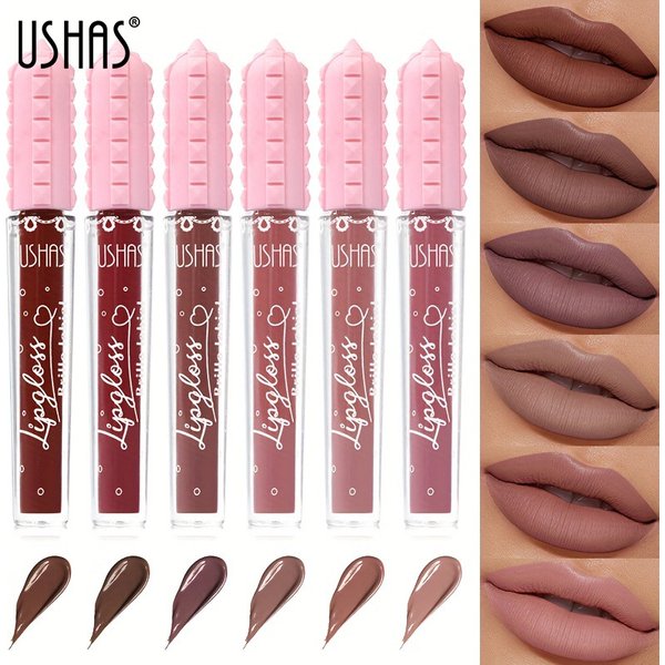 USHAS6 Liquid Glaze Women's Lip Color Lipstick Non Stain Cup Matte-image