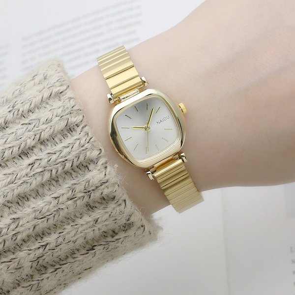 Women's Watches Oval Small Plate Bamboo Strap Girls Watch Student Net Strap Watch Ladies Watch Forest Quartz Watch Small Fresh-image