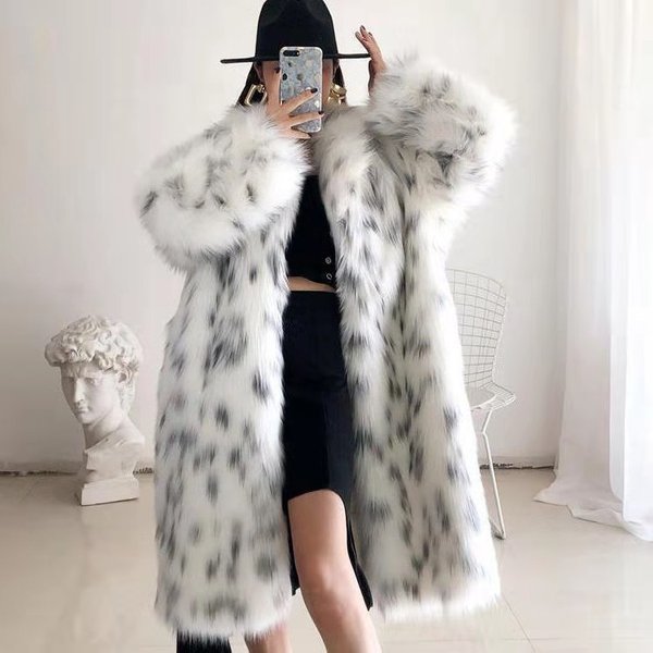 Women's Clothing Women's Fur Coat Large Size Women's Long Waist-Less Long Sleeve Fox Fur Coat For Women-image