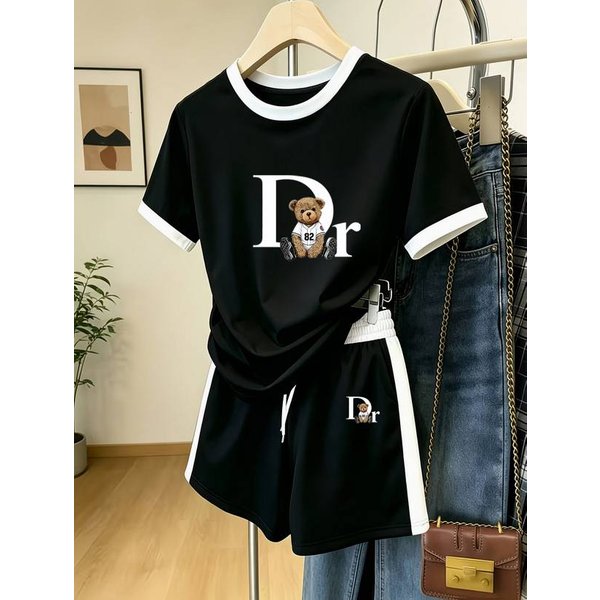 Women's Color Block Print Shorts Set - Summer Casual Two-Piece Outfit-6
