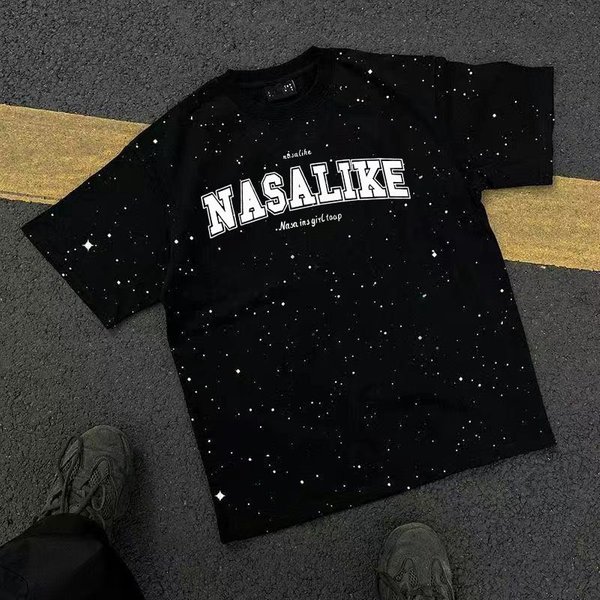 Gypsy Short-Sleeved T-Shirt Men's Summer Heavy Cotton Letter Printing Design Sense Loose Half-Sleeved T-Shirt Top Tide-image