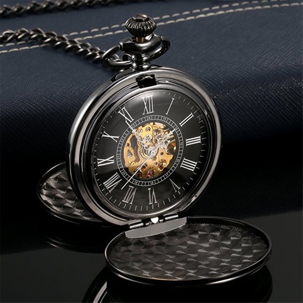 Manual Mechanical Pocket Watch Retro Nostalgia Men And Women Hollow Lovers Watch Students Quartz Pendant Necklace Pocket Watch-image